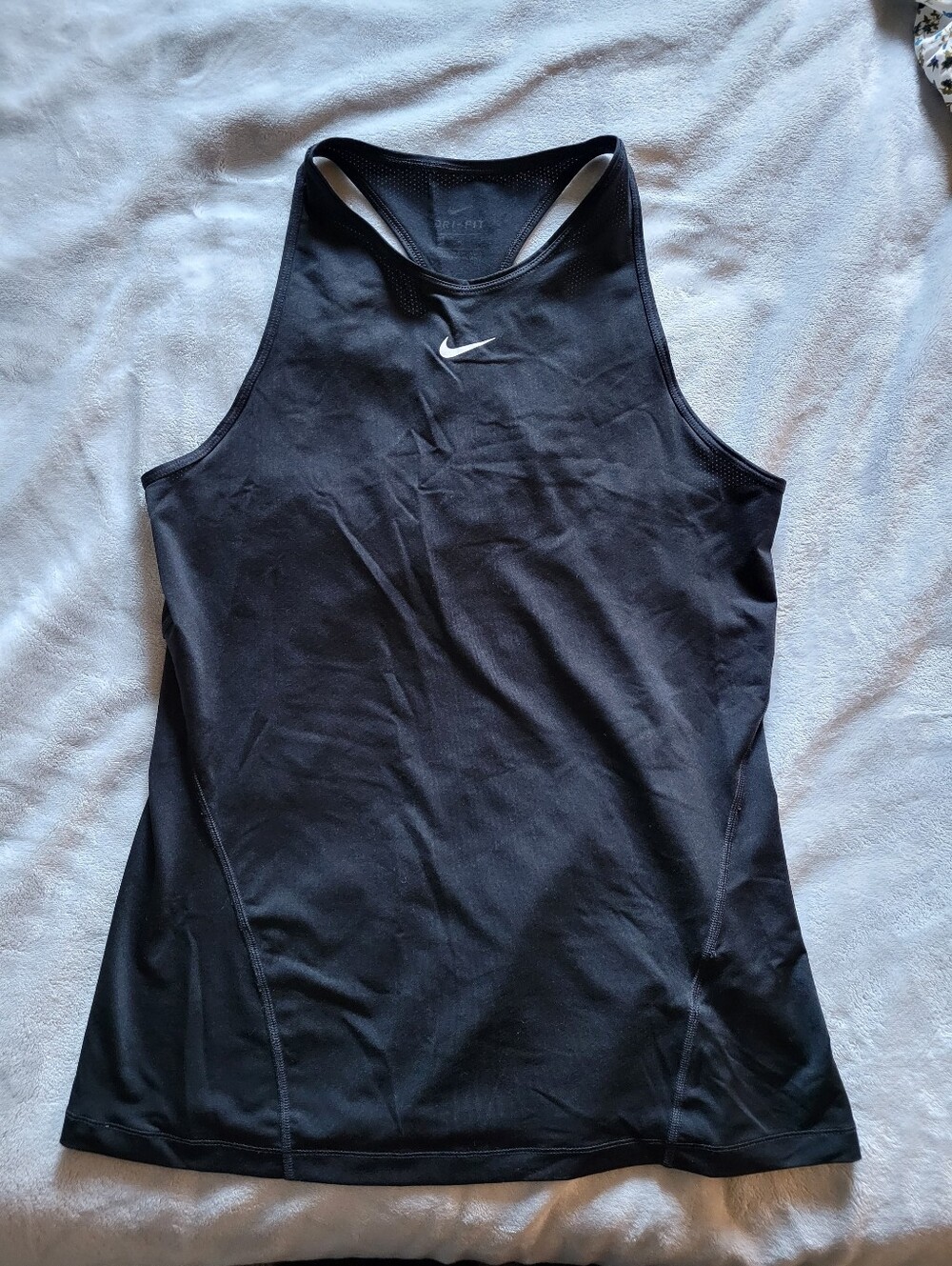 Nike | Black Women's Racerback Training Tank with White Swoosh